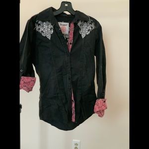 Rhinestone button down